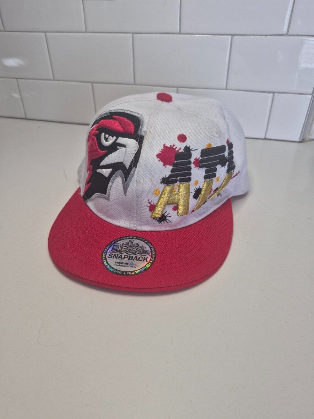 Vintage San Antonio Spurs Snapback Hat White Red Gold NBA Cap